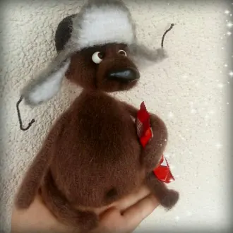 Шапка ушанка для игрушки