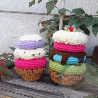 Развивающая пирамидка пончики с начинками и  мороженное с фруктами