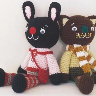 Друзья кролик и котик