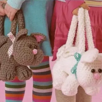 Детская сумочка котик и зайка