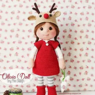 Кукла Оливия в костюме оленёнка