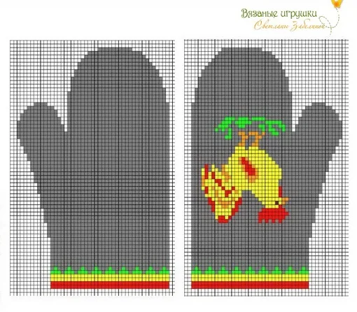 Прихватки-рукавички с изображением петушка и курочки, фото 4