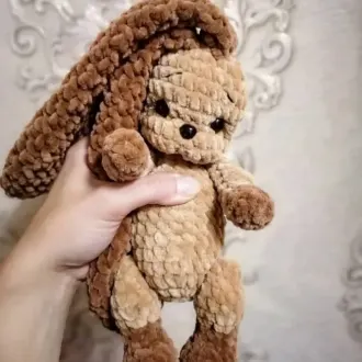 Зайка с плюшевыми ушками