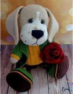 Щенок с цветком